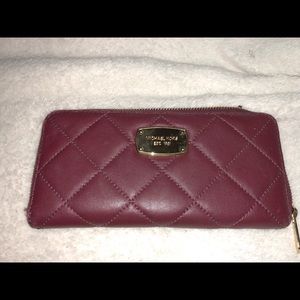 Burgundy Quilted Michael Kors Wallet