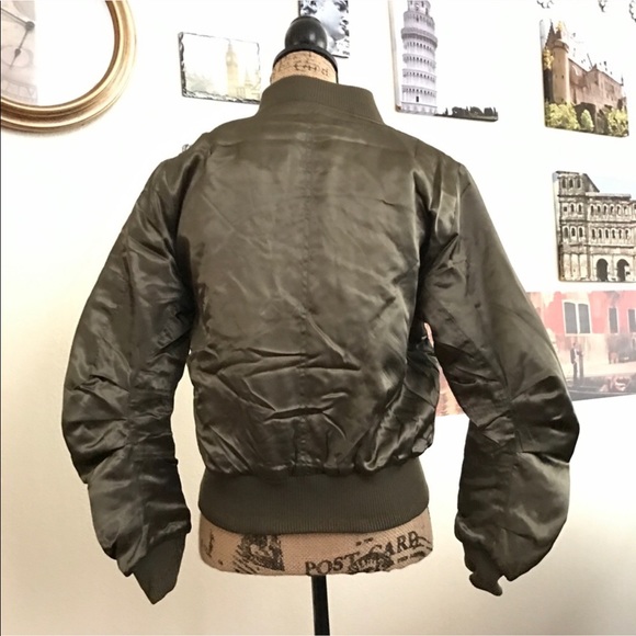 Tea and Cup olive  satin bomber jacket!! - Picture 4 of 6