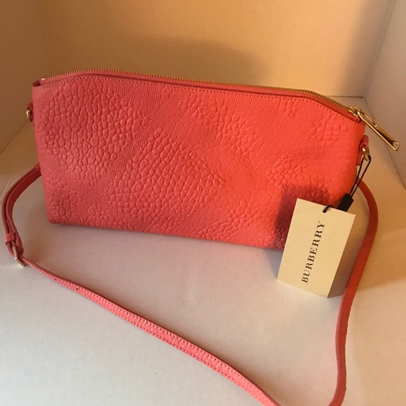 SG  GRAIN CHECK SMALL CHICHESTER CLUTCH  ROSE PINK - Picture 2 of 4