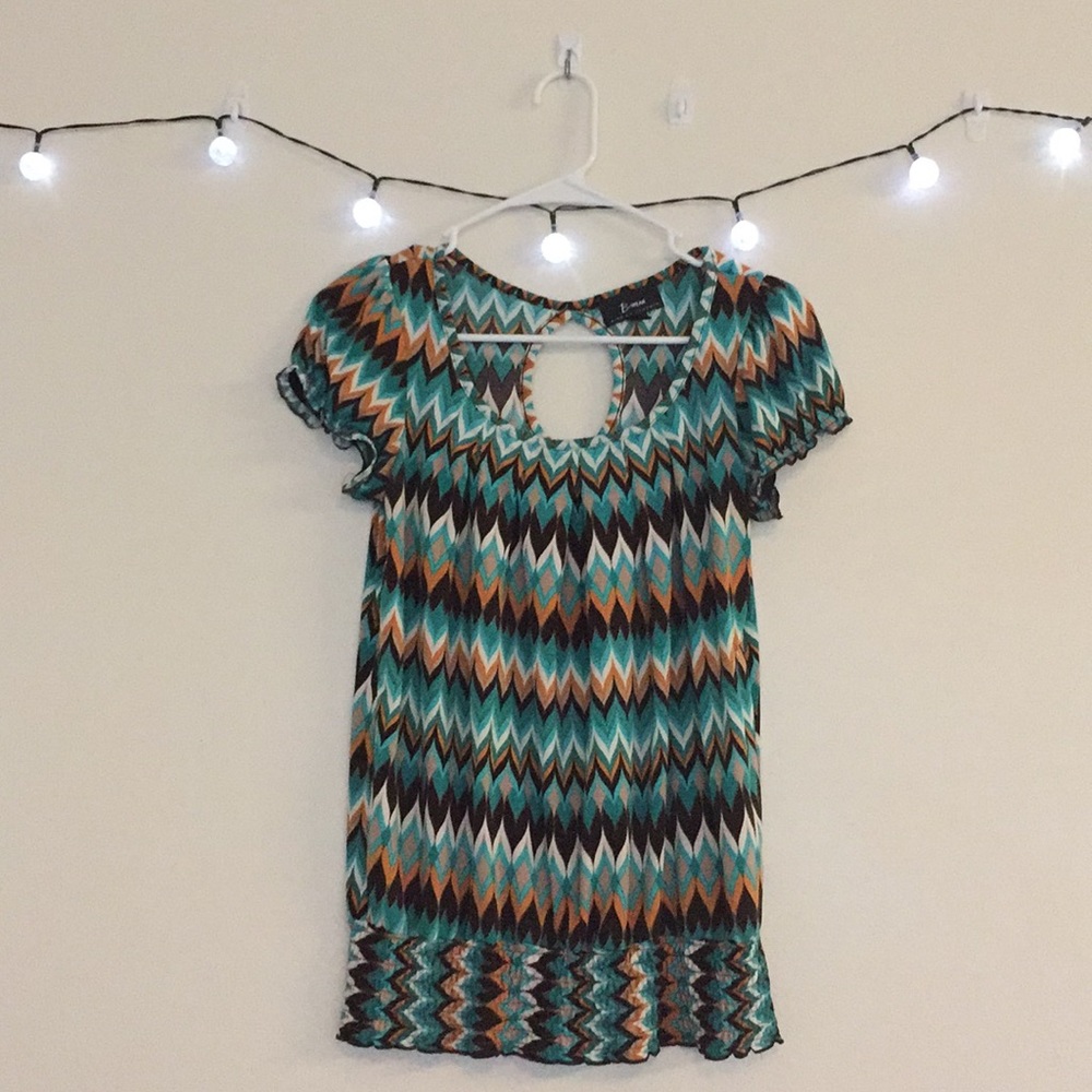 Multi Colored Patterned Blouse