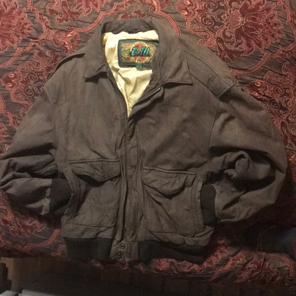 100% leather global identity jacket vintage