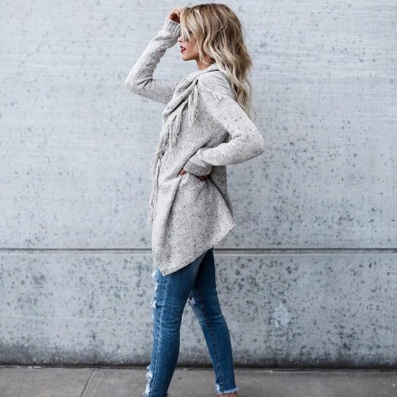 Grey Fringe Sweater - Picture 5 of 8