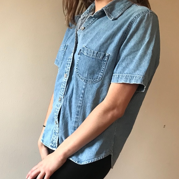 Levi's Tops - Levi's Vintage Denim Short Sleeve Button Down Top