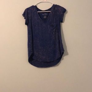 A blue v-neck t-shirt