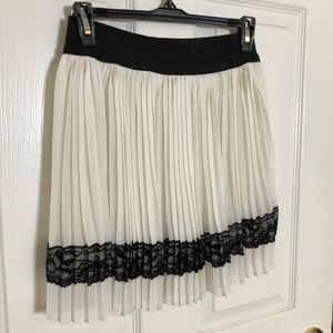 Forever 21 Pleated Skirt with Lace Detail