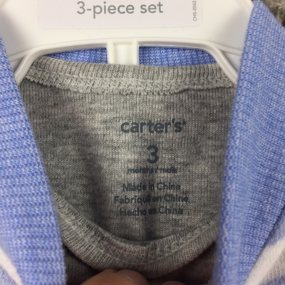 NEW Carter's Baby Boy 3 Piece Fall Set Blue Gray - Picture 5 of 5