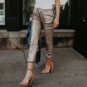 Rose Gold Sequin Jogger