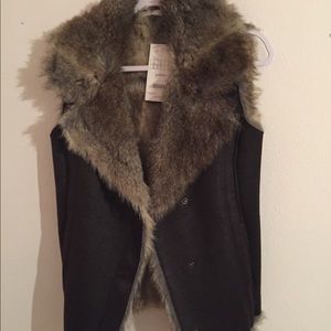 Dark Brown Faux Fur Vest