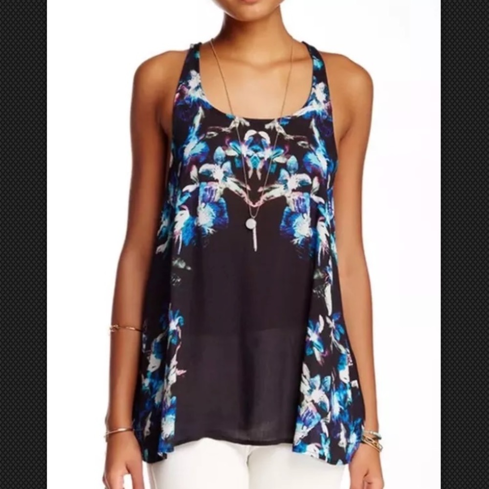 NWT Free People ‘Dark Night’ Surplice Back Tank XS