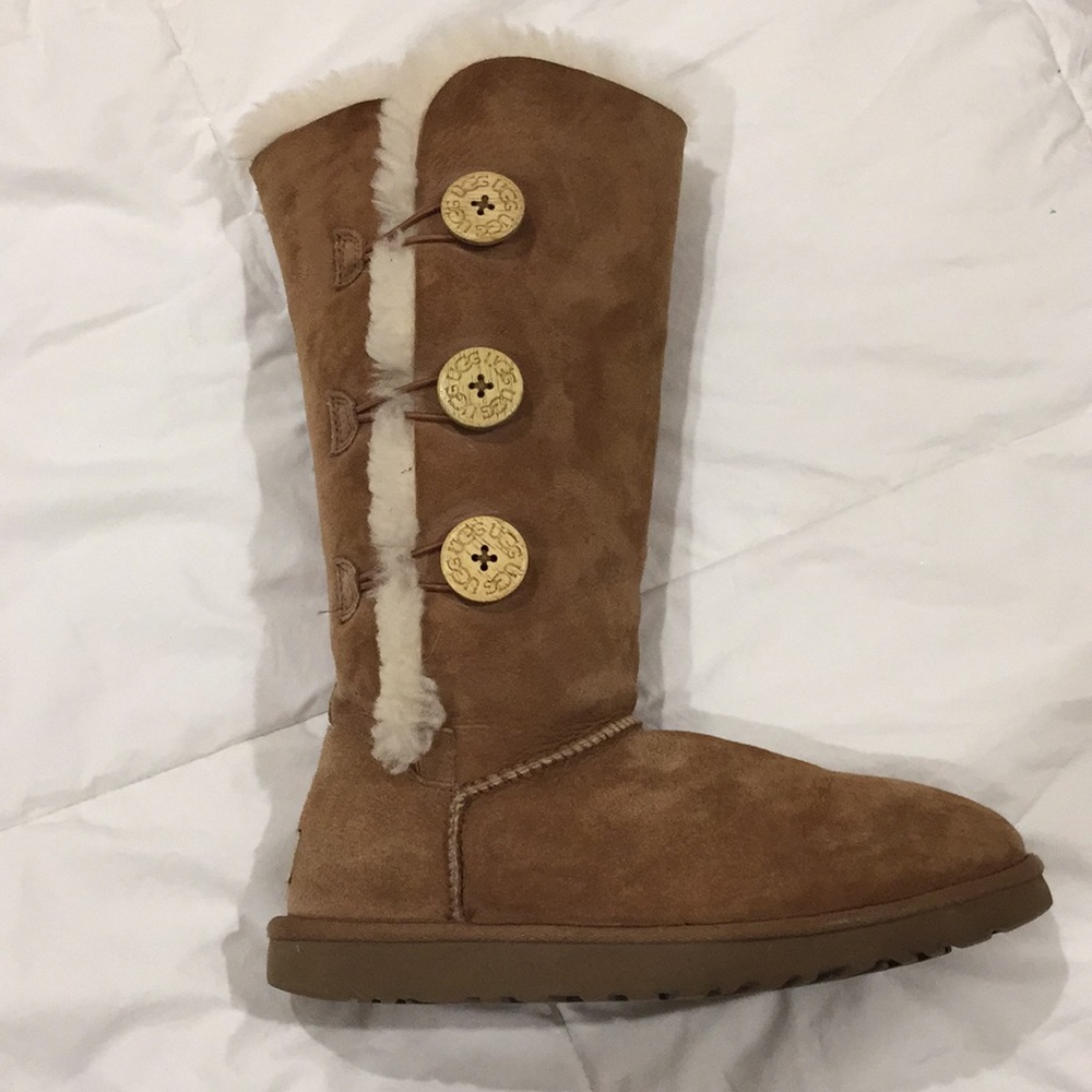 ugg mini bailey button chestnut 38