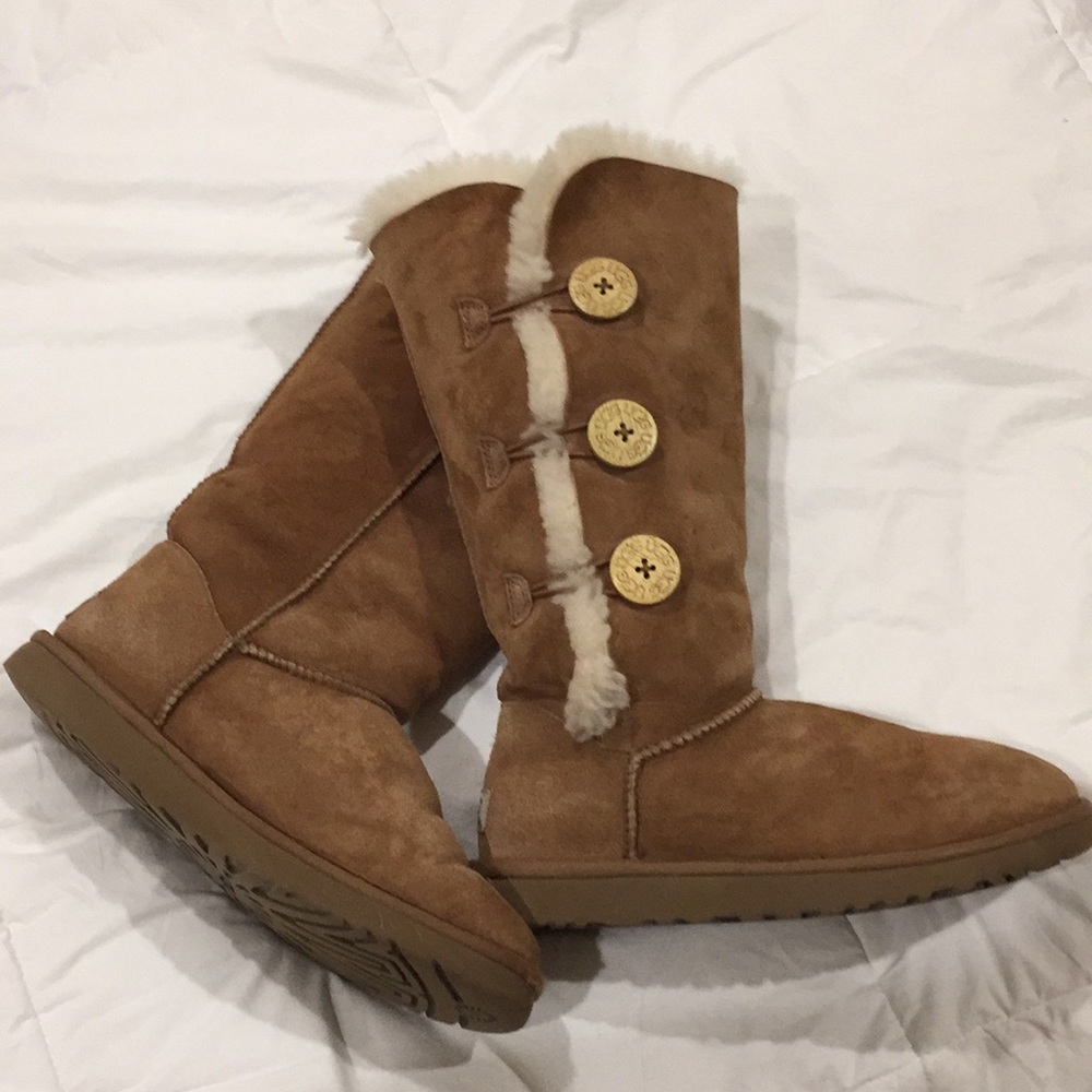 ugg mini bailey button chestnut 38