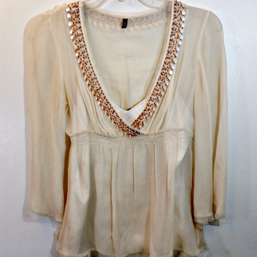 Tahari Womens Size S Womens Blouse EUC Boho Indie