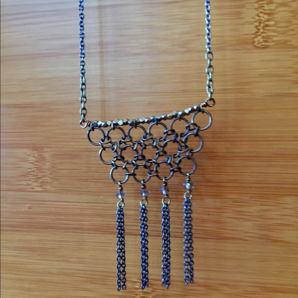 Edgy Petal Precious Mixed Metals w/Woven & Chain