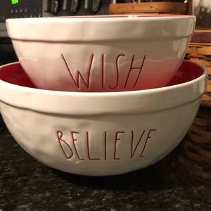 Rae Dunn Wish & Believe Christmas Bowls