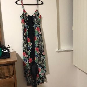 Floral beach dress, tapered, S worn once