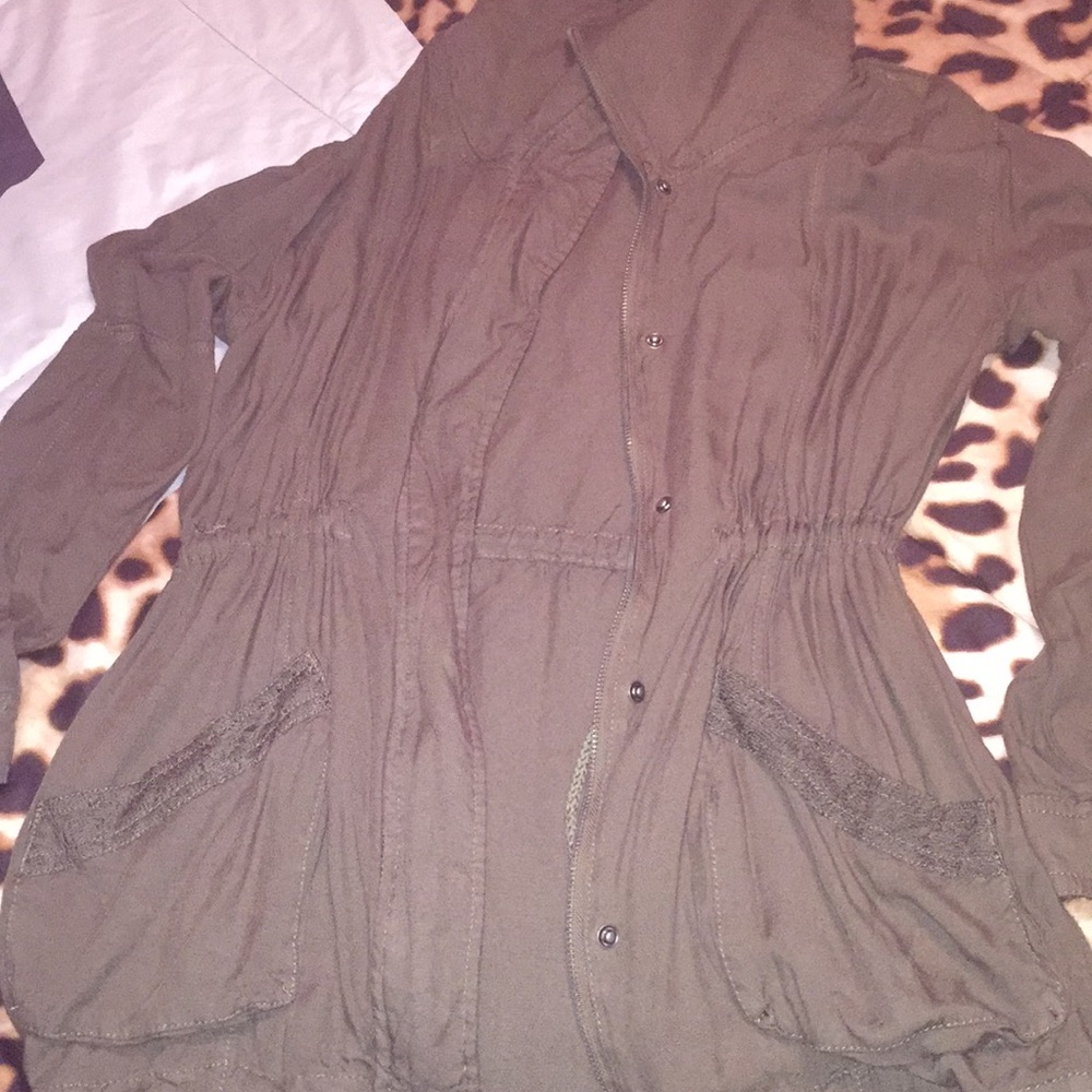 Olive green trench coat !!
