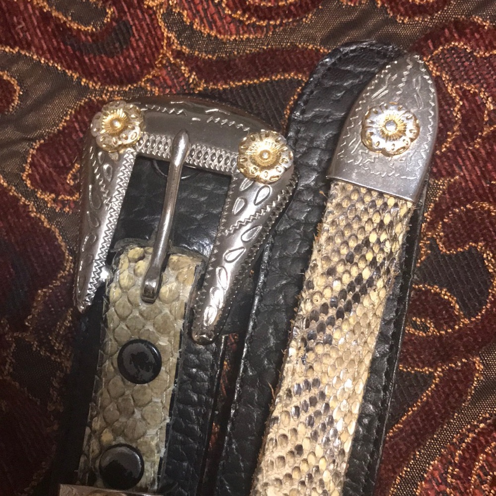 Payton snake real leather belt 32