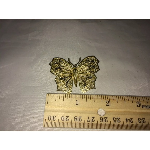 Vtg. Alice Caviness Filigree Butterfly Brooch - Picture 5 of 7