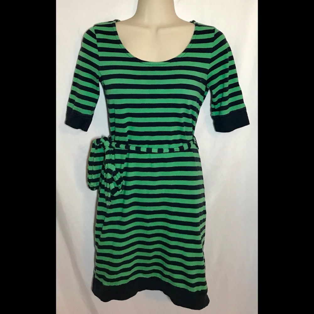Banana Republic green & navy striped dress