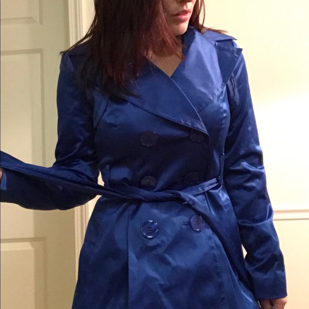 NWT Jessica Simpson XS cobalt blue trench coat
