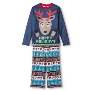 Boys Christmas 2pc Reindeer Sleepwear Pajama NEW