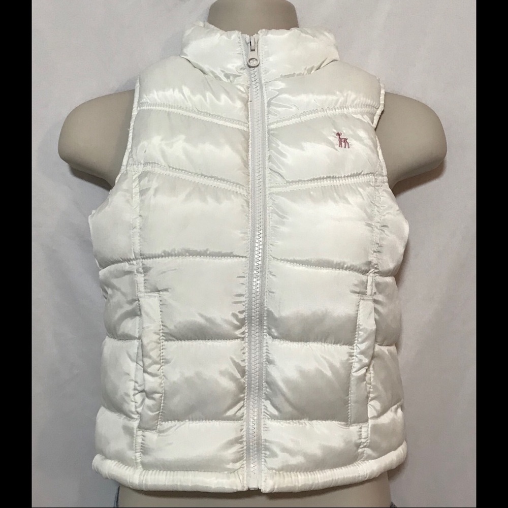 NWOT girls white warm puffer vest double layered