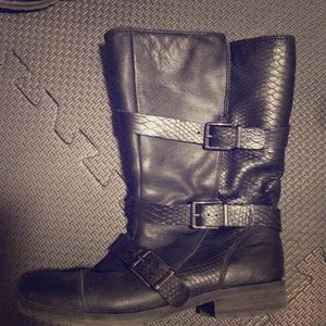 Naturalizer Black Buckle boots, women 7.5 leather