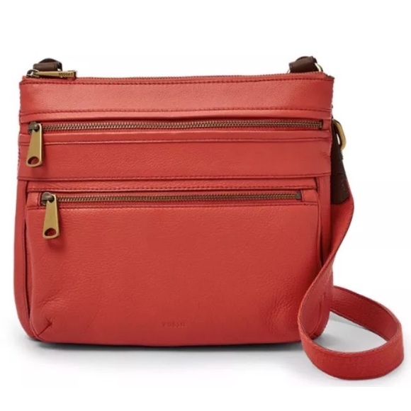 Fossil Red Voyager Crossbody Bag Nwt 