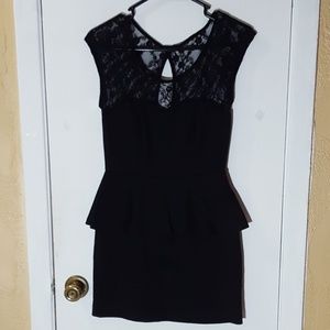 black peplum dress
