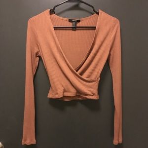 NWOT Ribbed wrap top