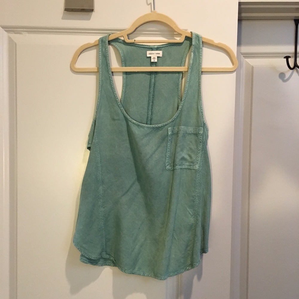 Urban Outfitters Silence + Noise Green Cutout Tank