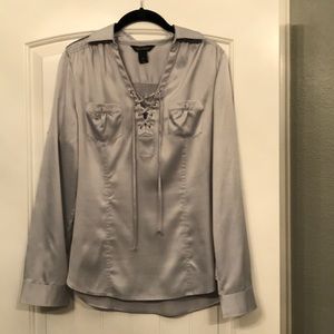 White House Black Market Silver Blouse