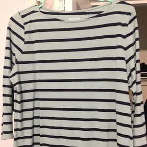 Blue and white striped shirt