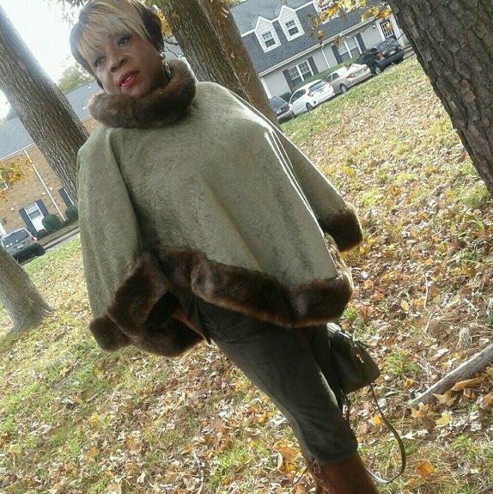 GREEN FUR COAT