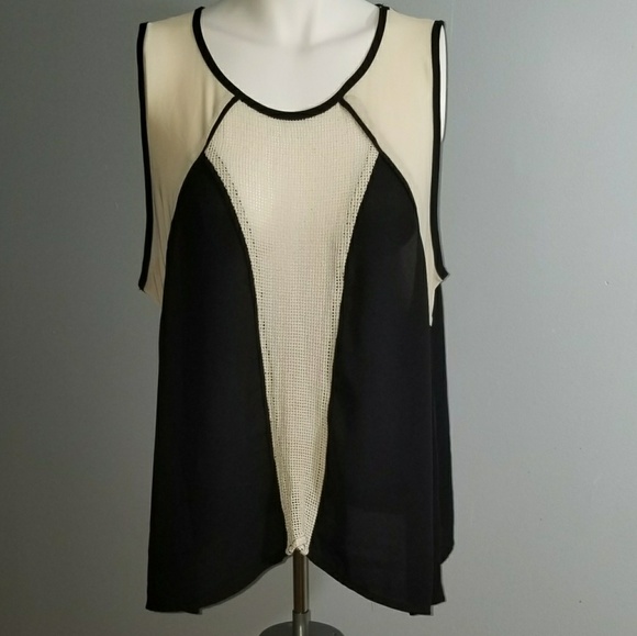 Adam Levine Collection Tops - Adam Levine Black and Cream Tank Top