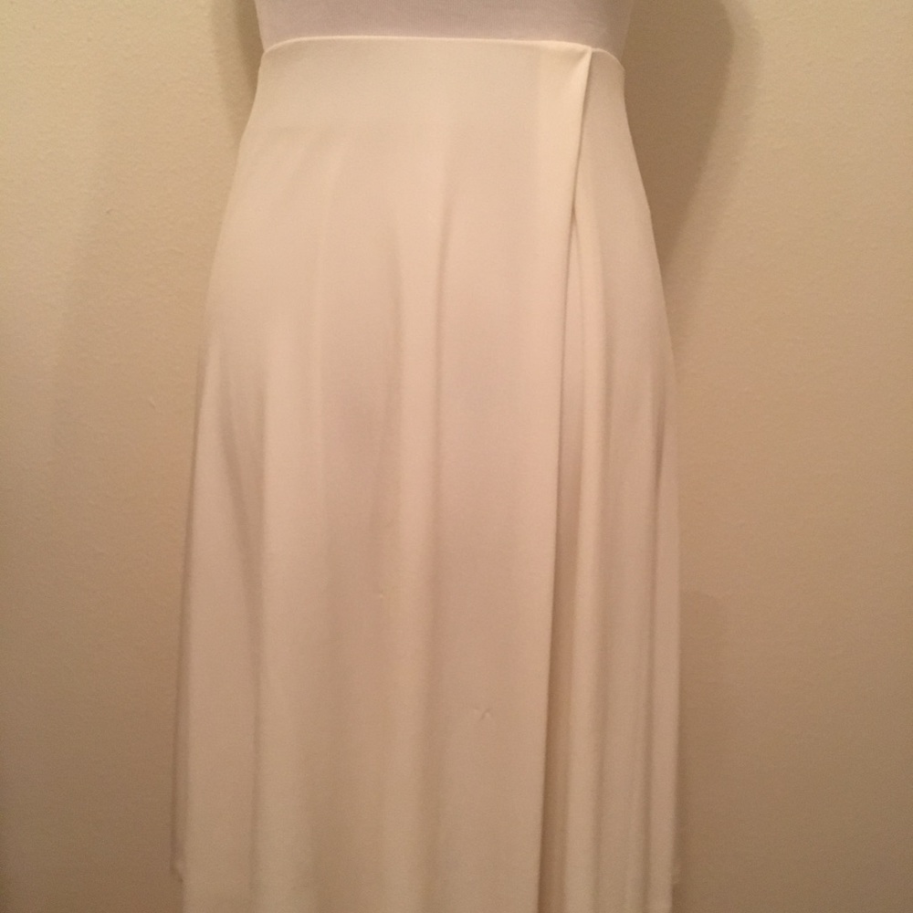 BCBG White Flowy Midi Skirt