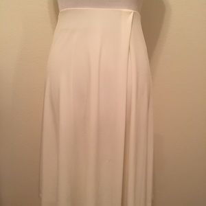 BCBG White Flowy Midi Skirt