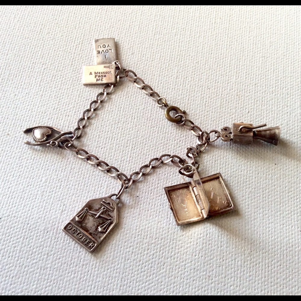 Vintage Sterling Charm Bracelet Articulated Movie camera