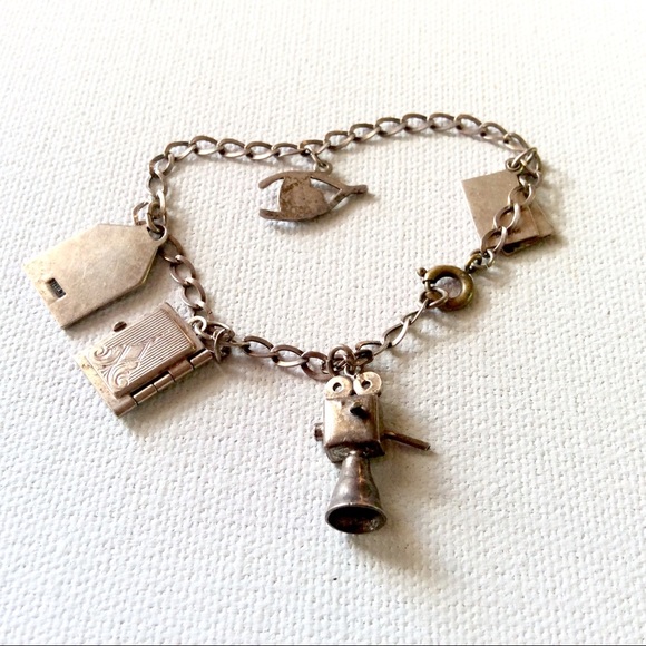 Vintage Sterling Charm Bracelet Articulated Movie camera - Picture 3 of 6