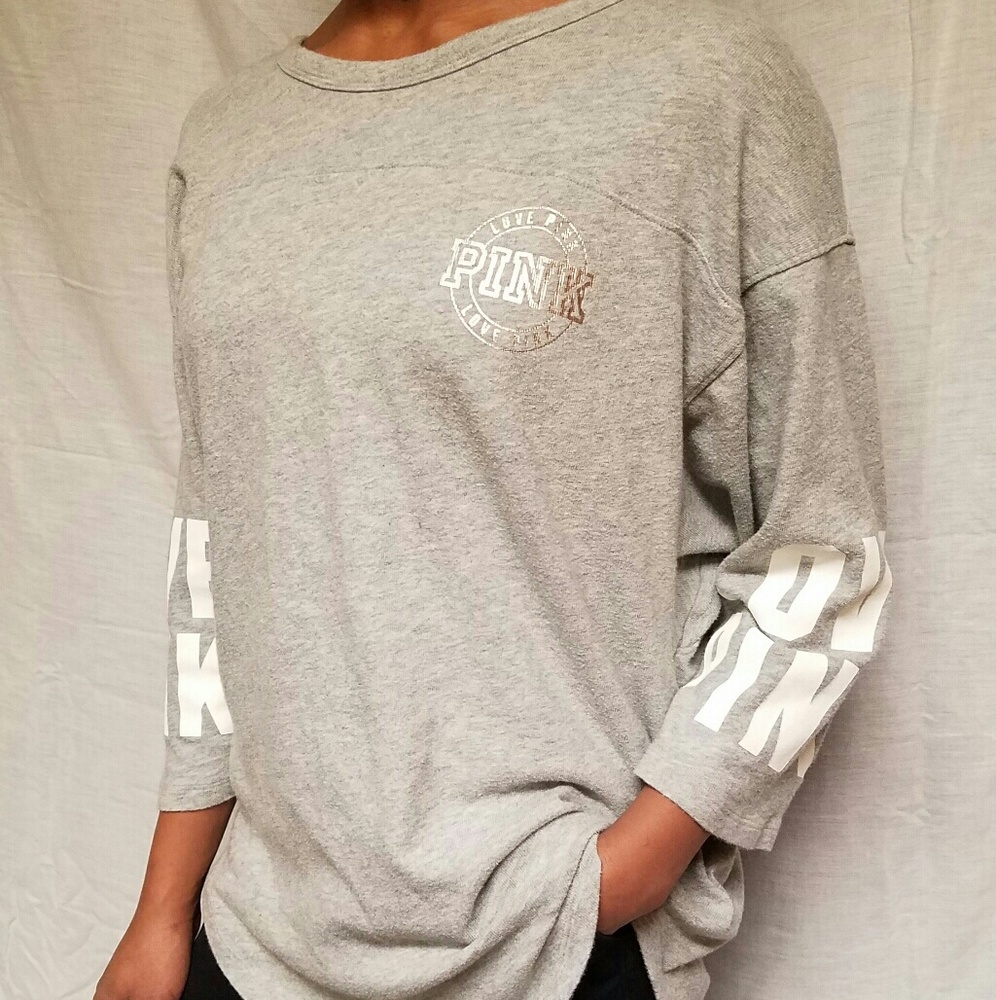 Grey PINK long sleeve shirt