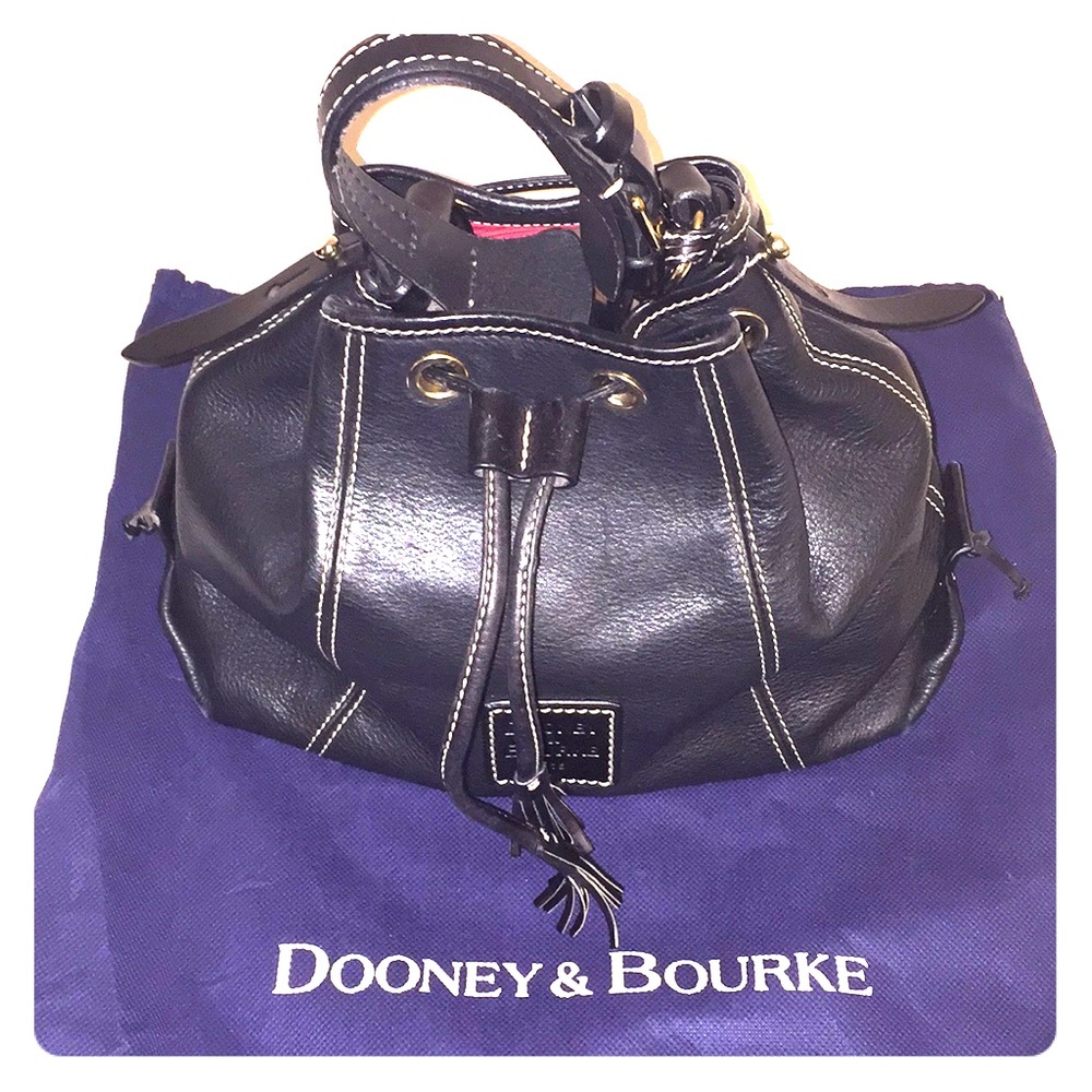 D&B Smooth Leather Bucket Drawstring Bag
