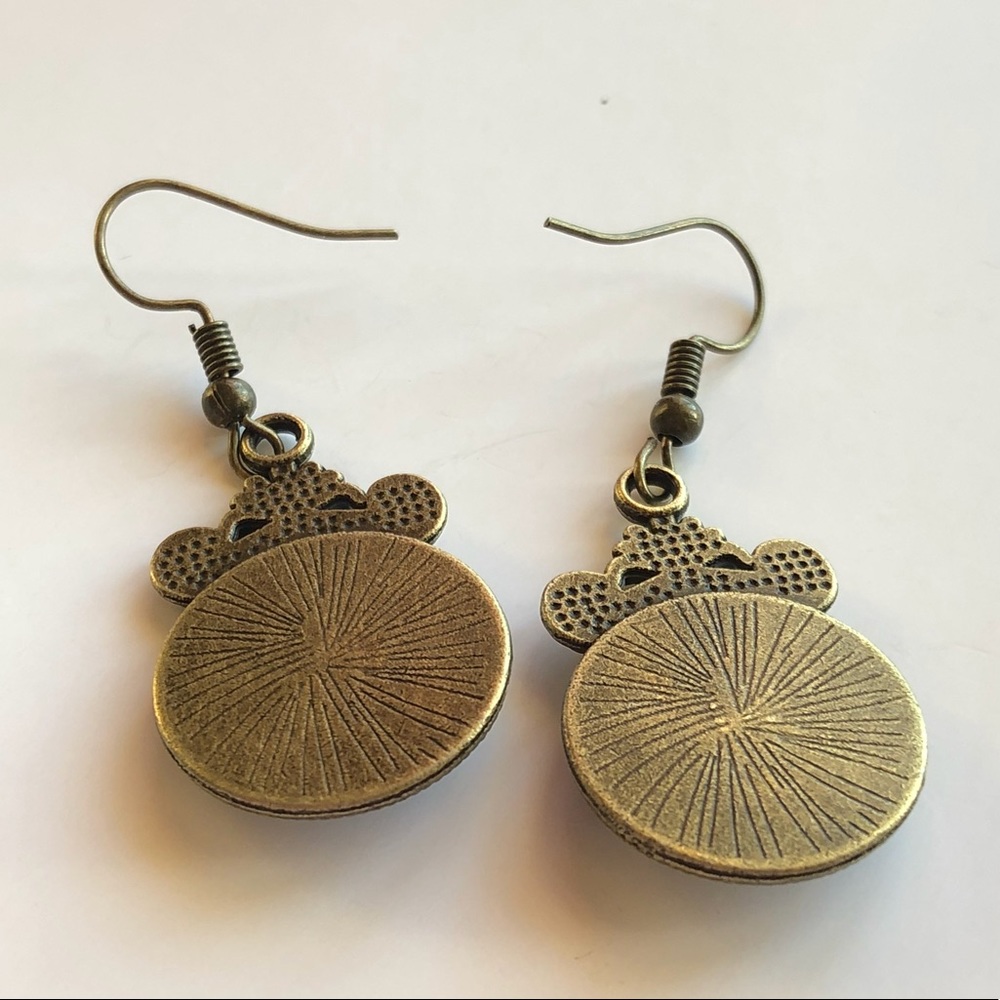 Iridescent Mermaid Vintage Bronze Drop Earrings! - Picture 5 of 11