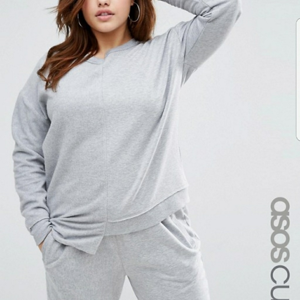 ASOS CURVE Sweatshirt with Asymmetric Panels