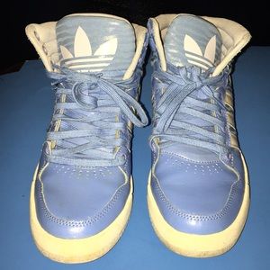 Blue and White Adidas Sneakers