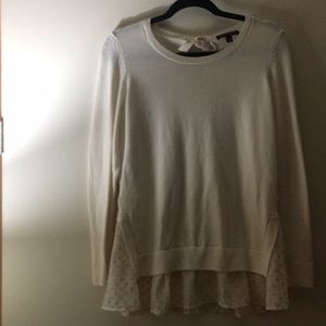 Ann Taylor Pretty Cream Sweater Sz L