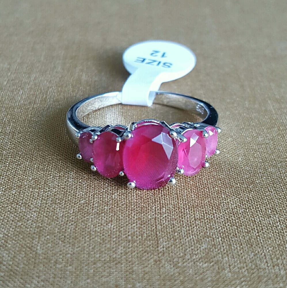 Opaque Ruby Ring Oval Cut