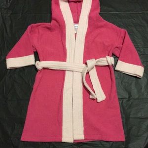 Hooded bath robe, pink, Girl size 3T