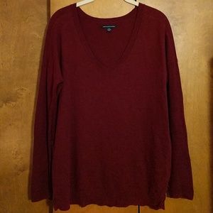 American Eagle red v-neck sweater