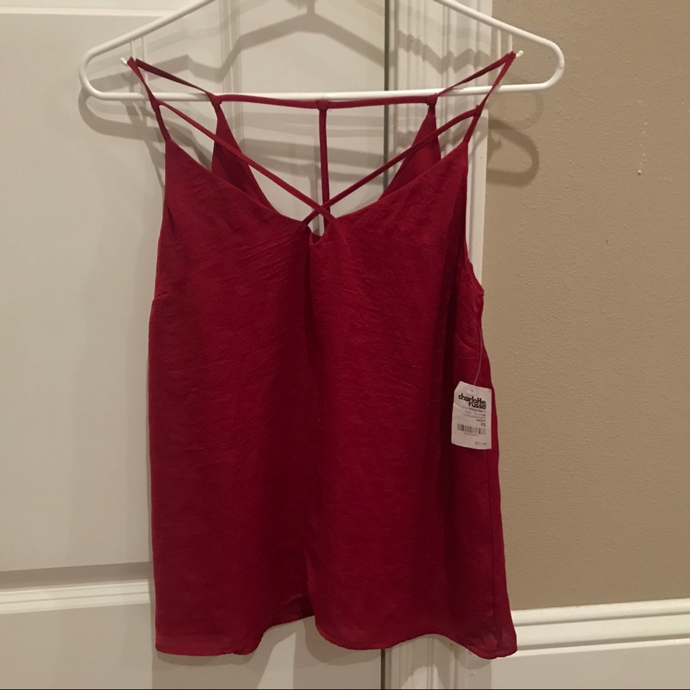 NWT strappy red tank top