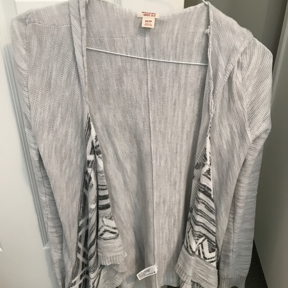 Target patterned hooded cardigan